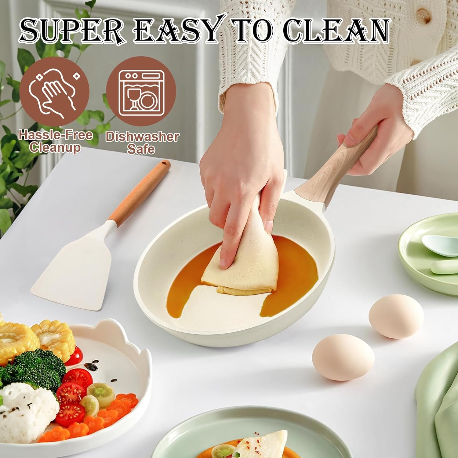 14 Pcs Pots and Pans Set, Nonstick Cookware Sets - Image 5