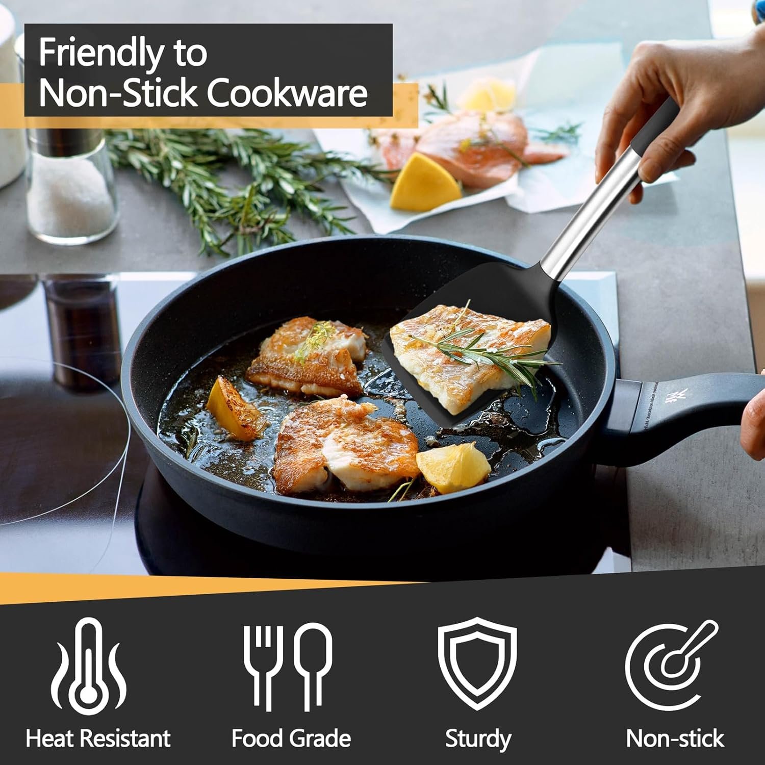 Black Kitchen Cooking Utensil Set of 4 - Image 4