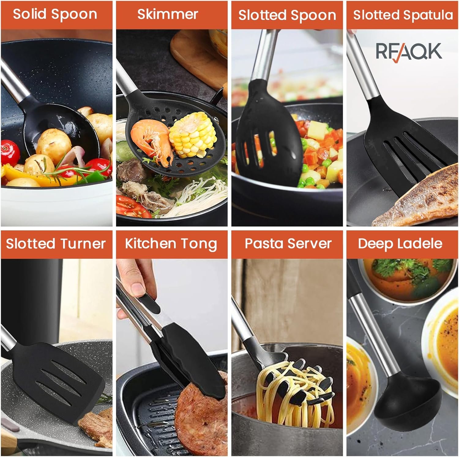 40PCs Silicone Cooking Utensils Set 446℉ Heat Resistance - Image 5