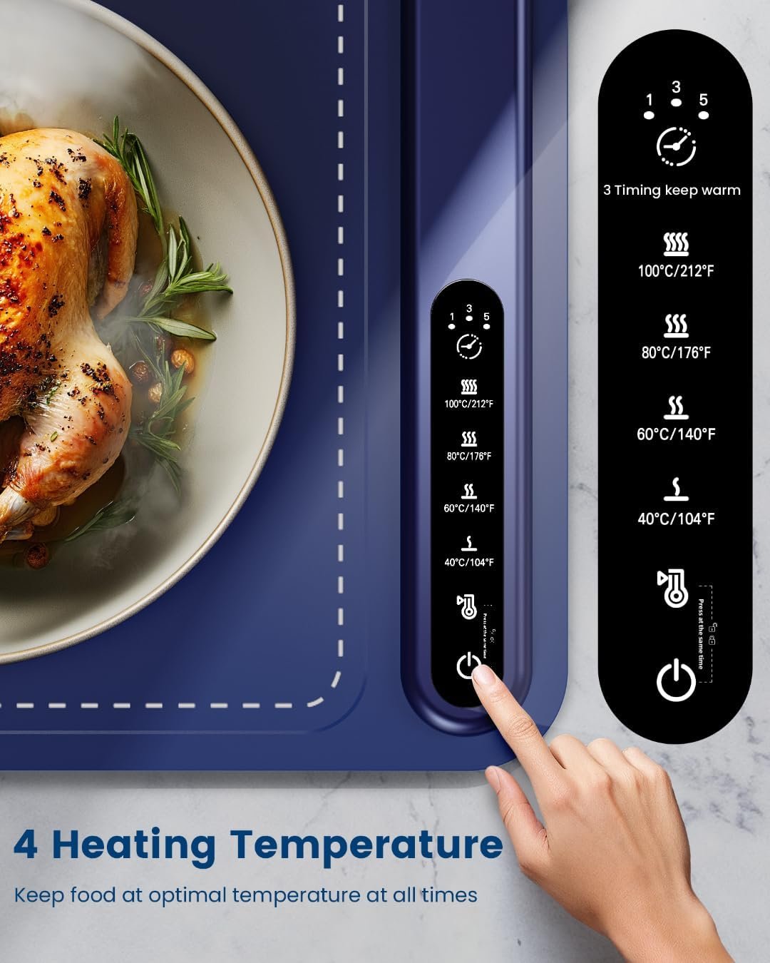 Silicone Electric Food Warming Mat, 4 Temp - Image 2