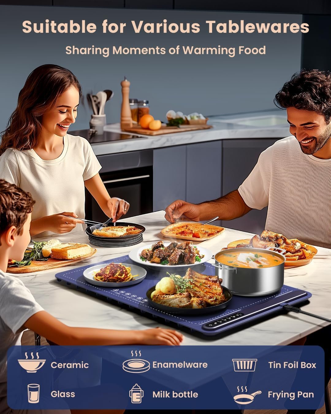 Silicone Electric Food Warming Mat, 4 Temp - Image 6